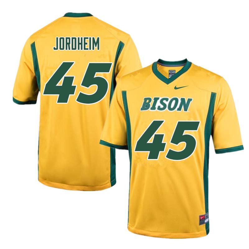 Men #45 Levi Jordheim North Dakota State Bison College Football Jerseys Sale-Yellow